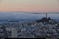 Photo by WestCoastSpirit | San Francisco  fog, SF, SFO, bay area, cargo, ship, boata